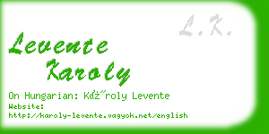 levente karoly business card